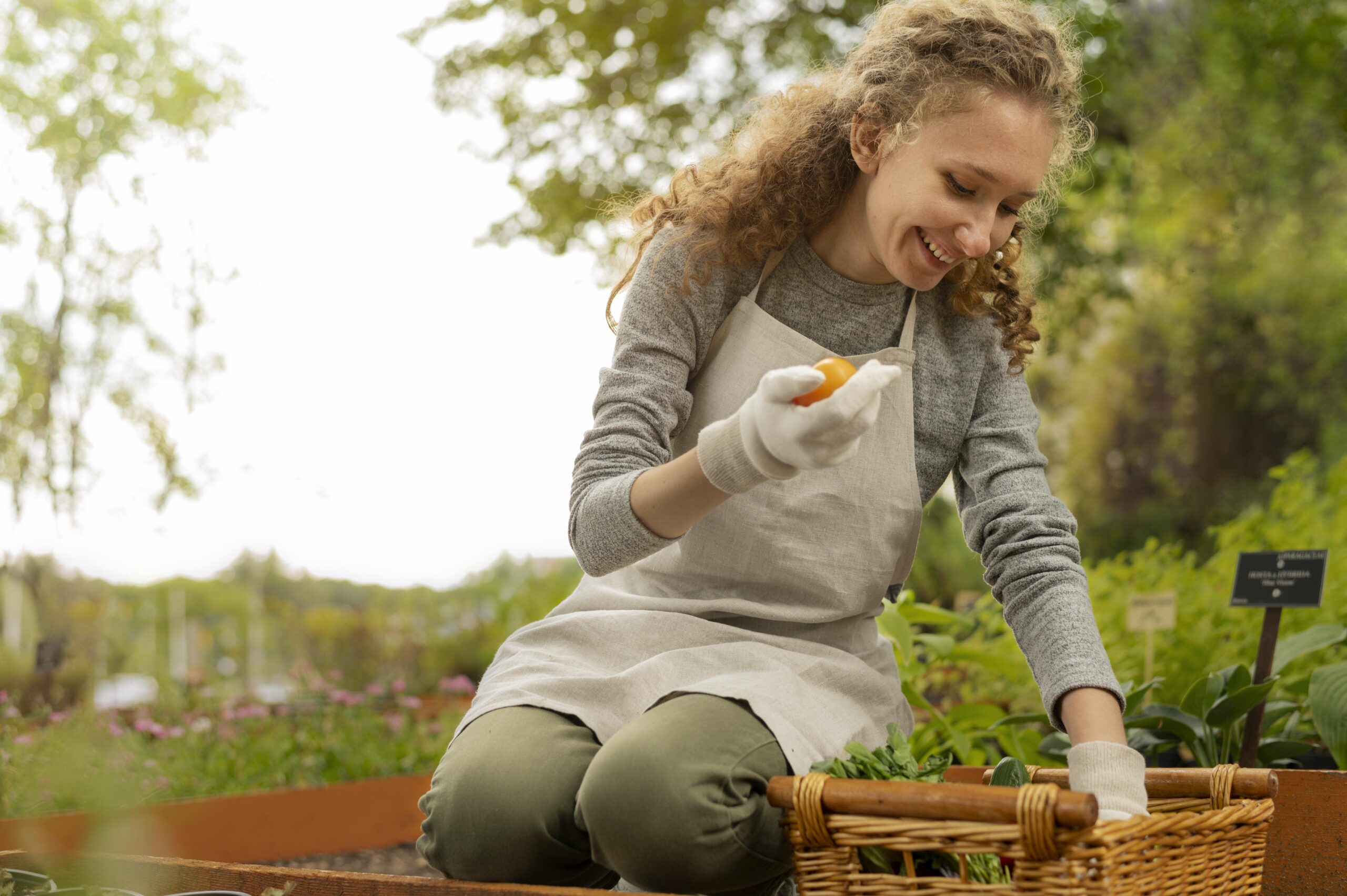 woman planting garden